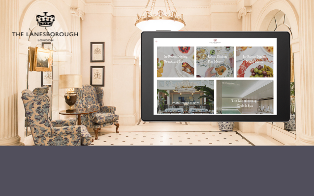 The Lanesborough London with tablet installation for Individual Hotel solution Navigation Highlight