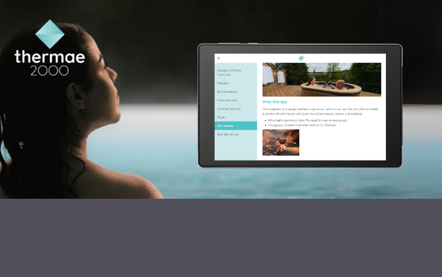 Thermae 2000 mit tablet installation Lösung für Individual Hotels Navigation Highlight